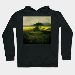 Peaceful Yellow Field | Green Trail Hoodie